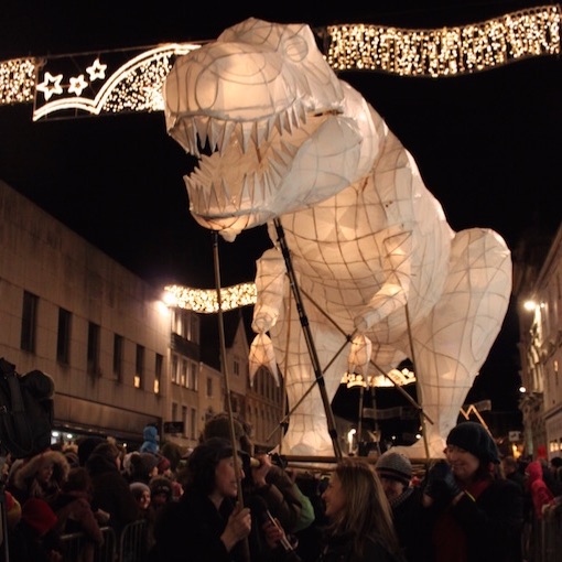 Tyrannosaurus rex for City of Lights 2013: Laura Frances Martin. Pic: Mark Innes Tyrannosaurus rex for City of Lights 2013: Laura Frances Martin. Pic: Mark Innes